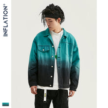 Load image into Gallery viewer, INFLATION FW Men Denim Jacket Tie Dye Wash Loose Fit Men Jeans Denim Jacket Oversized Streetwear Men Denim Jacket Coat 9733W