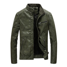Load image into Gallery viewer, New Spring Men's Leather Jackets Stand Collar Motorcycle Pu Casual Slim Fit Coat Outwear Drop Shipping ABZ174