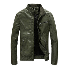 Load image into Gallery viewer, New Spring Men's Leather Jackets Stand Collar Motorcycle Pu Casual Slim Fit Coat Outwear Drop Shipping ABZ174